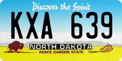 ND license plate KXA639