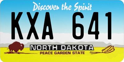 ND license plate KXA641
