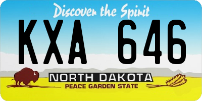 ND license plate KXA646