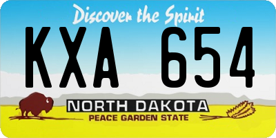 ND license plate KXA654