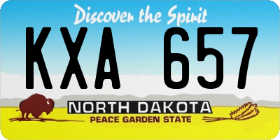 ND license plate KXA657