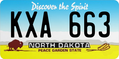 ND license plate KXA663