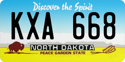 ND license plate KXA668