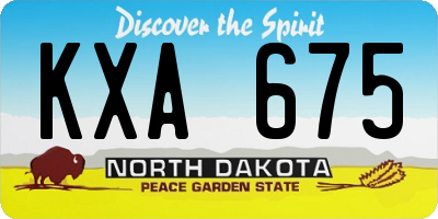 ND license plate KXA675