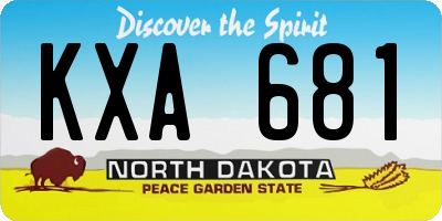 ND license plate KXA681