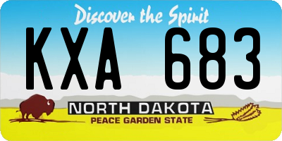 ND license plate KXA683