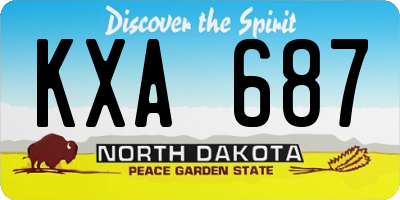ND license plate KXA687