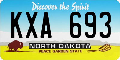 ND license plate KXA693