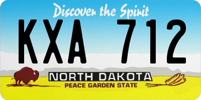 ND license plate KXA712
