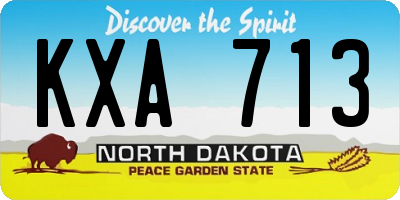 ND license plate KXA713
