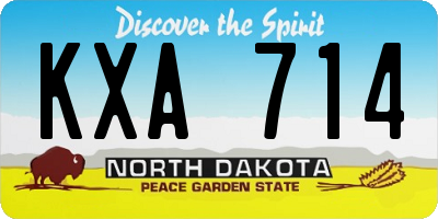 ND license plate KXA714