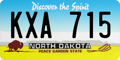 ND license plate KXA715