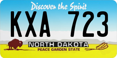 ND license plate KXA723