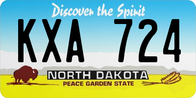 ND license plate KXA724
