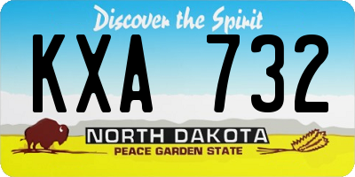 ND license plate KXA732