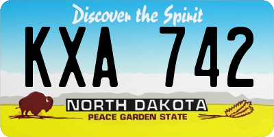ND license plate KXA742