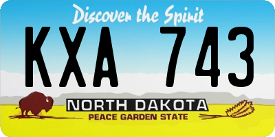 ND license plate KXA743