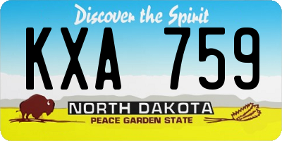 ND license plate KXA759