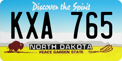 ND license plate KXA765