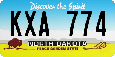 ND license plate KXA774