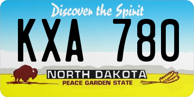 ND license plate KXA780