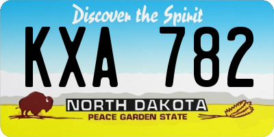 ND license plate KXA782