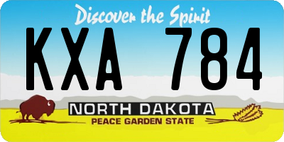 ND license plate KXA784
