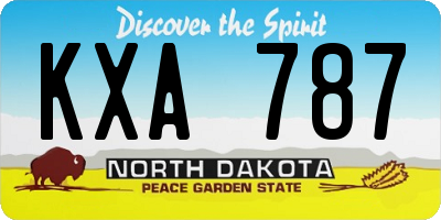 ND license plate KXA787