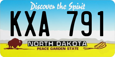 ND license plate KXA791