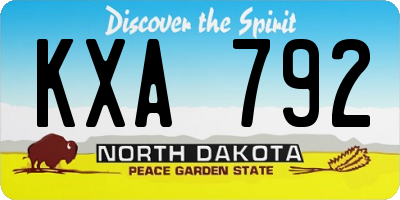 ND license plate KXA792