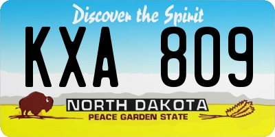 ND license plate KXA809
