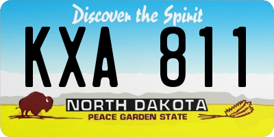 ND license plate KXA811
