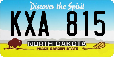 ND license plate KXA815