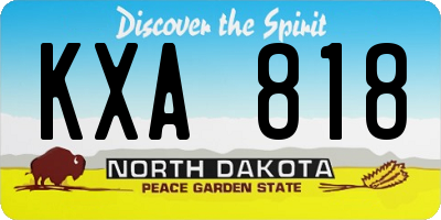 ND license plate KXA818