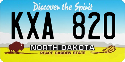 ND license plate KXA820