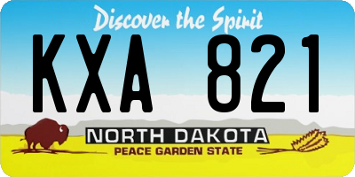 ND license plate KXA821