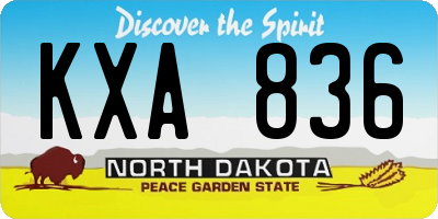 ND license plate KXA836