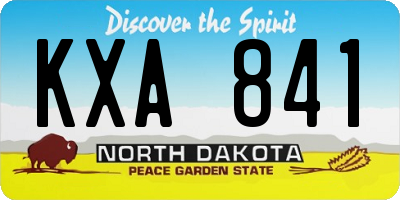 ND license plate KXA841