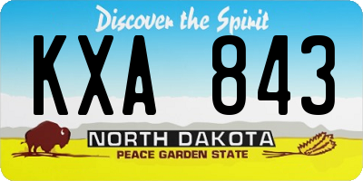 ND license plate KXA843