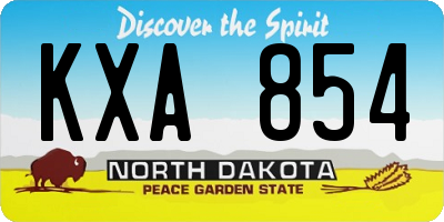 ND license plate KXA854