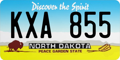 ND license plate KXA855