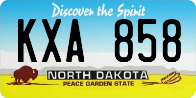 ND license plate KXA858