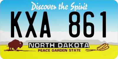 ND license plate KXA861