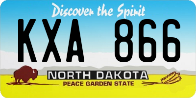 ND license plate KXA866