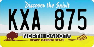 ND license plate KXA875