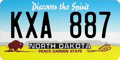 ND license plate KXA887