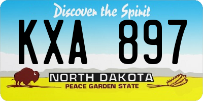 ND license plate KXA897