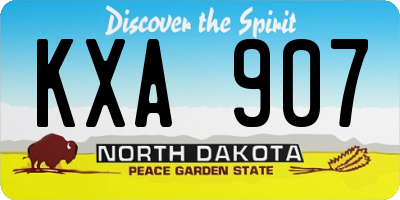 ND license plate KXA907