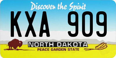 ND license plate KXA909