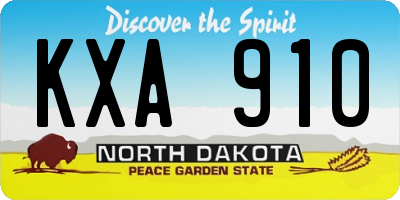 ND license plate KXA910